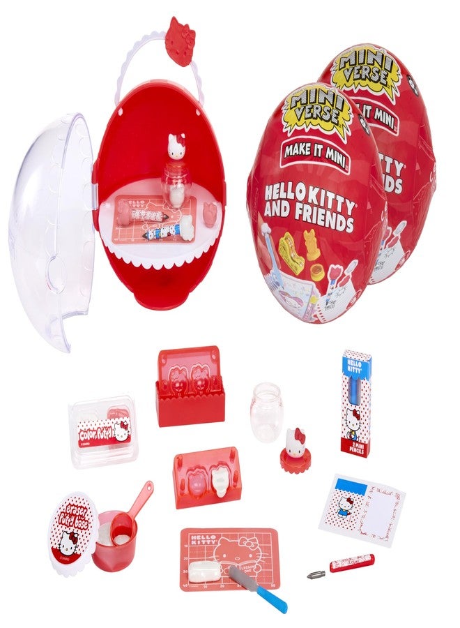 MGA's Miniverse Make It Mini Hello Kitty and Friends Series 3 (2 Pack) Mini Collectibles, Sanrio, Retro Stationery Replicas, Crafts, DIY, 8+ - Image 1